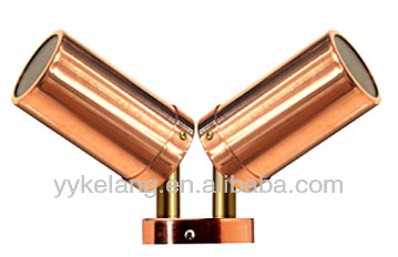 Adjustable double twin heads copper outdoor wall light with Anti-Glare honeycomb