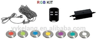 Stainless steel 12V low voltage mini RGB led deck light kit