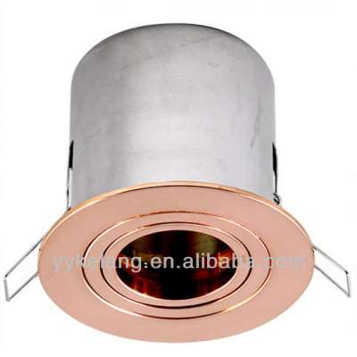 Round Adjustable Light 12 Volt Recessed Trim light, Downlight with Natural Copper Finish with Natural Copper Baffle