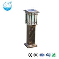 High quality 4.4AH lithium battery Brown landscaping waterproof IP65 led outdoor solar bollard light garden lamp